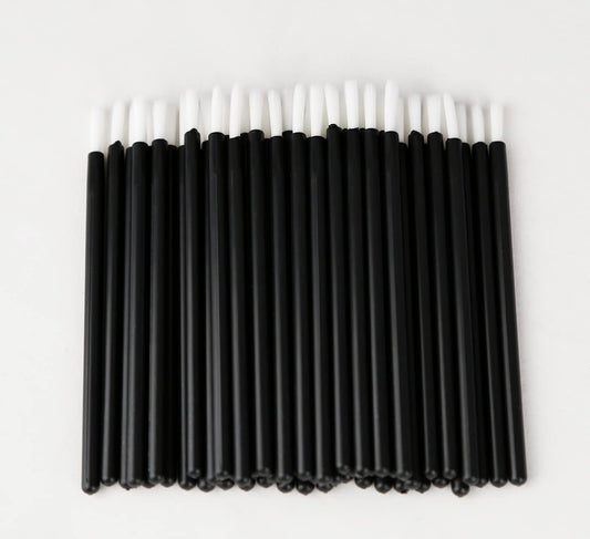 KOLAMOON 100 Pcs Disposable Brushes Plastic Paint Brushes Model Brushes Paint Melting Putty Cement Glue Plastic Model Figures Painting Brushes Large Capacity (Thick Brush)