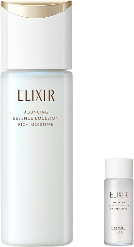 Elixir Superiel (Quasi-Drug) Bulk Set, Lift Moist Emulsion, Moist Type, Ba, 4.1 fl oz (130 mL+18 ml), Includes Small Milky Lotion, Relaxing Aqua Floral Scent, Main Unit