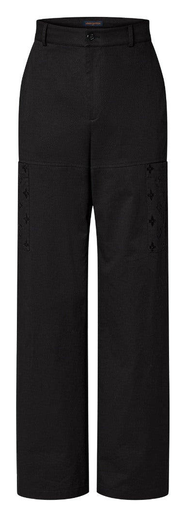 LOUIS VUITTON FLOCKED COTTON WORKWEAR PANTS