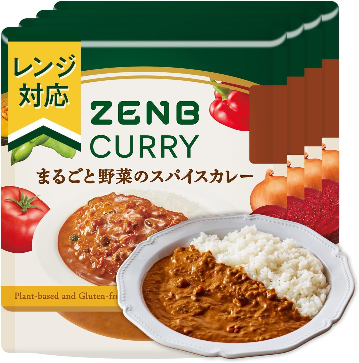 【Fat Off】 ZENB Zenbu Spice Curry 4 Meals [Curry Retort Medium Hot Gluten Free Salt Off Calorie Off Plant Based Dietary Fiber Polyphenols Microwave Safe]