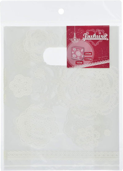 Pearl Metal W-18121 Candy Bag Wrapping Set, White, 6.3 x 2.8 x 7.9 inches (160 x 70 x 200 mm), Small Handbags with Lace Pattern, Gazette, Set of 35