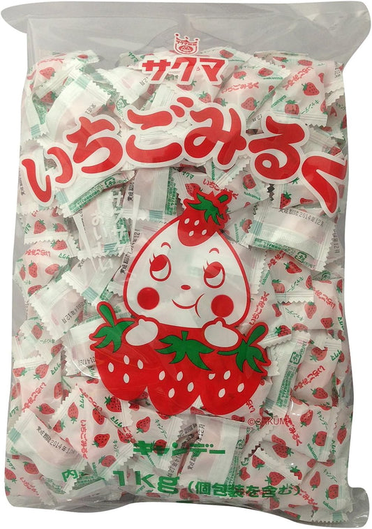 Sakuma Confectionery Ichigo Milk (Pillow) 1kg Strawberry 1 Bag