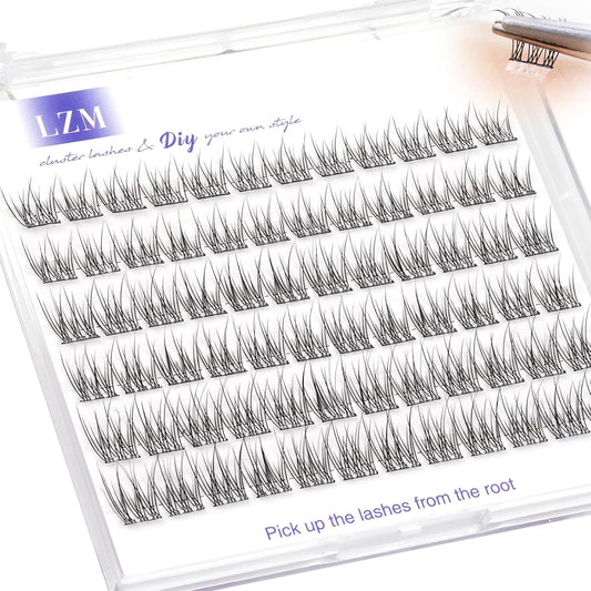 LZM Partial False Eyelashes, Self Adhesive, For Parts, Natural, False Eyelashes, Transparent Axis, No Glue Required, False Eyelashes, Bunch, Large Capacity, Adhesive, Short, Soft, YW