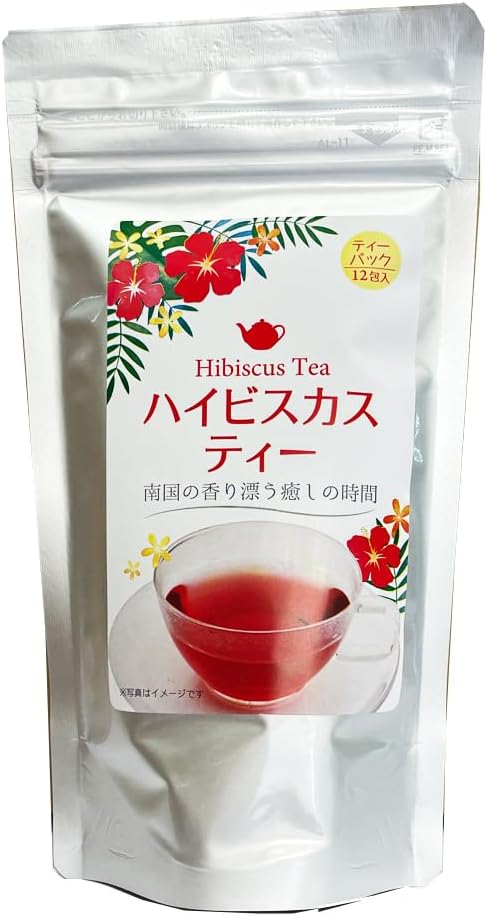 Okinawa Souvenir Tea, Tea Packs, Made in Okinawa Prefecture, Healthy Tea, Hibiscus Tea, 0.5 oz (14.4 g) (1.2 g) x 12 Packs)