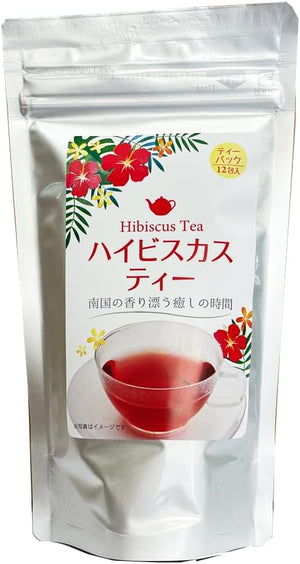 Okinawa Souvenir Tea, Tea Packs, Made in Okinawa Prefecture, Healthy Tea, Hibiscus Tea, 0.5 oz (14.4 g) (1.2 g) x 12 Packs)