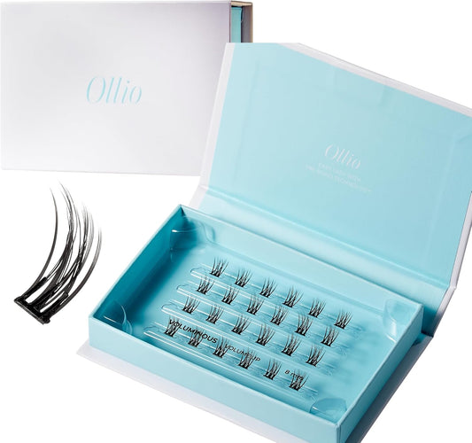 Ollio Voluminous S Glue Free Partial False Eyelashes, 3 Bundles, Set of 24, Korean Cosmetics Voluminous