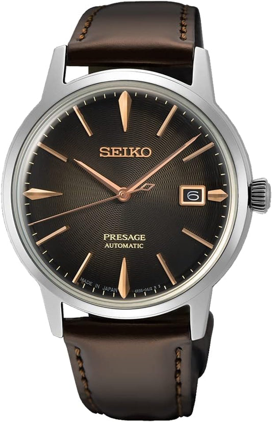 Seiko Presage Cocktail Time Irish Coffee SRPJ17J1, Gray and Light Black., Strap, Grey and light black, Strap