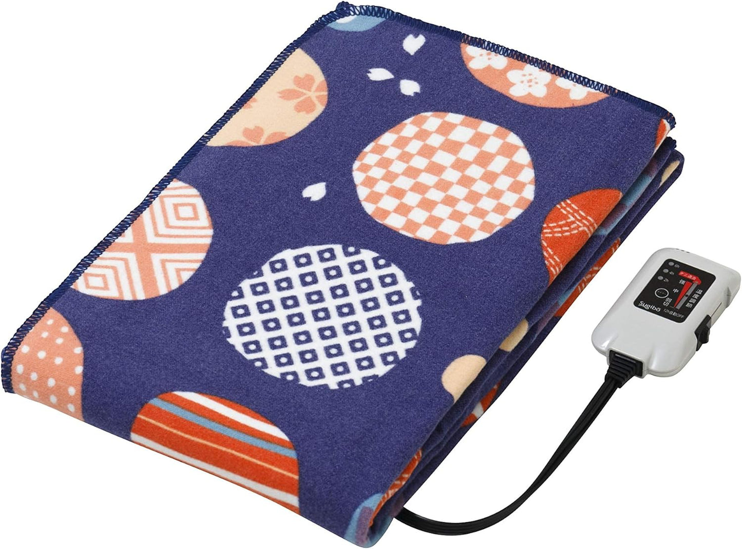 Sugibo SB20MSL03 Skin-friendly 100% Cotton Electric Cotton Bed Blanket, Made in Japan, 70.9 x 31.5 inches (180 x 80 cm), Long Size