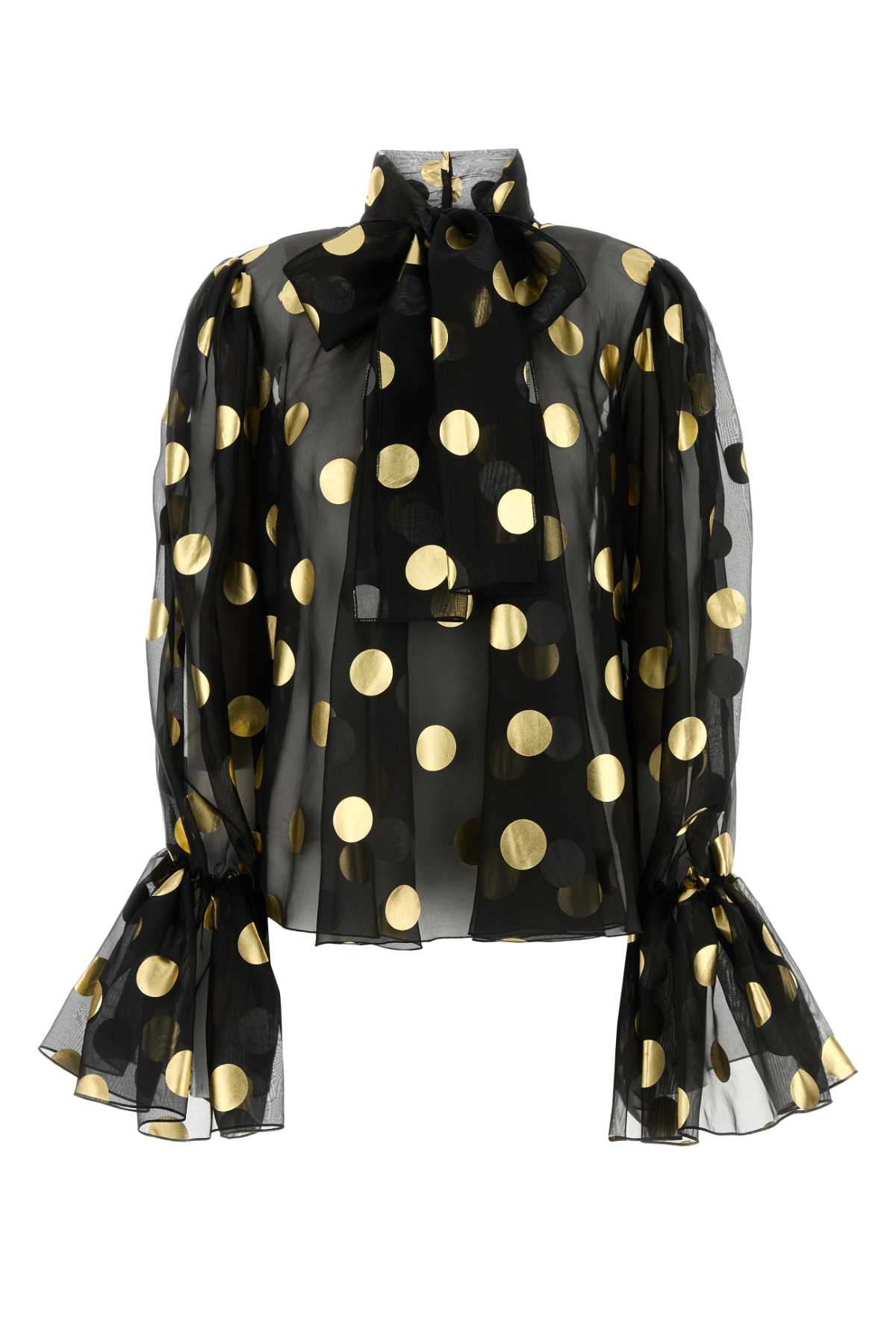 Dolce  Gabbana ドルチェ＆ガッバーナプリントオーガンザブラウス - Image 1