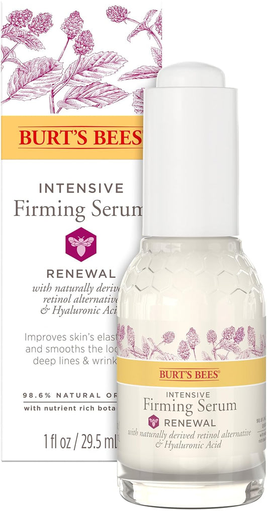 Burt's Bees - Suero facial alternativo al retinol, cuidado facial con ácido hialurónico, cuidado intensivo de la piel reafirmante, 1 onza