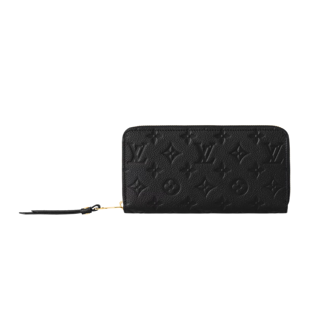 LOUIS VUITTON 'BLACK' MONOGRAM EMPREINTE LEATHER ZIPPER WALLET