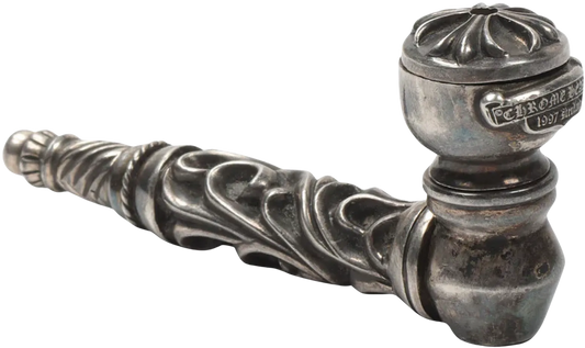 CHROME HEARTS 'FLORAL SCROLL' SILVER PIPE