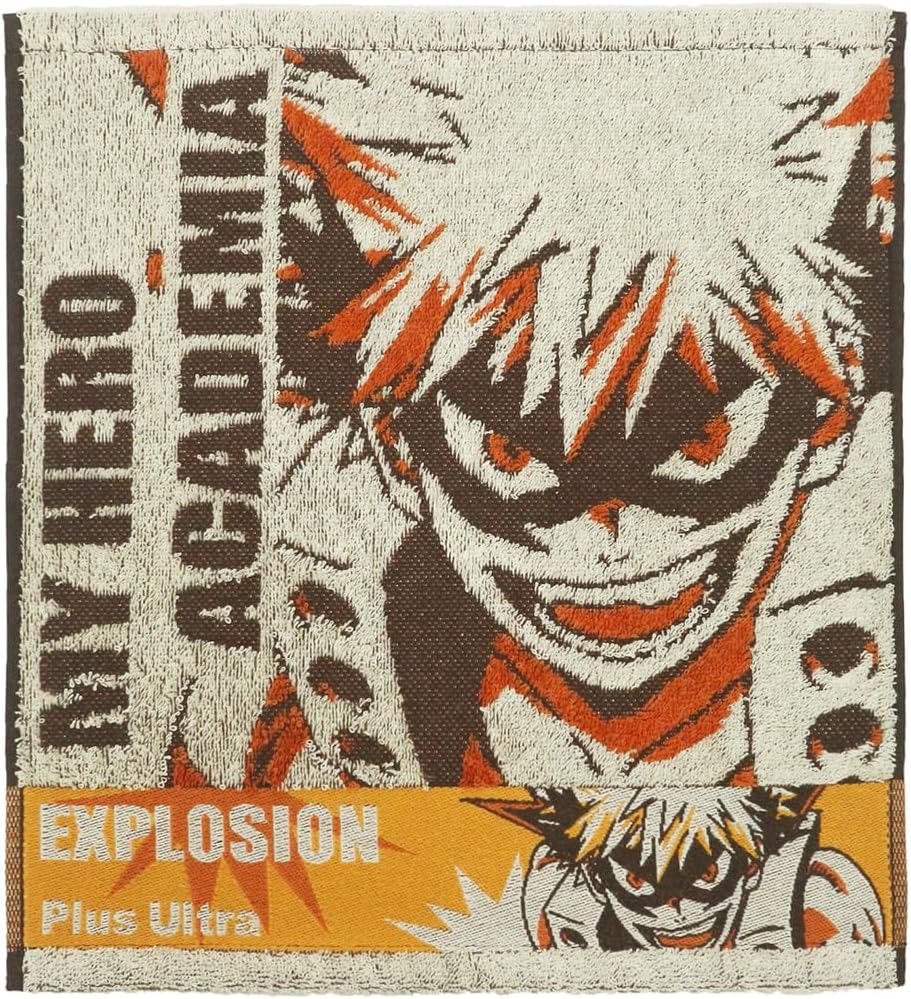 BANDAI 4385000600 My Hero Academia Hand Towel, Explosion, Handkerchief, 100% Cotton, Characters, Antibacterial, Deodorizing, Present, Gift, Birthday