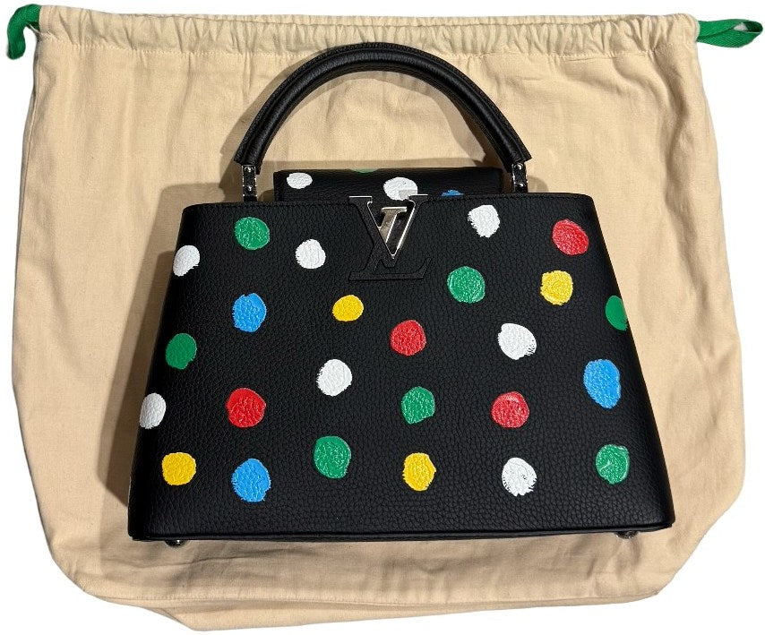 LOUIS VUITTON X YAYOI KUSAMA CAPUCINES PAINTED DOTS 2-WAY SHOULDER BAG
