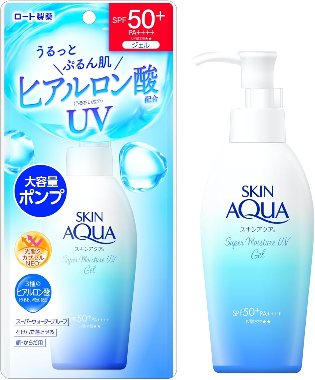 Skin Aqua 50+ Super Moisture Gel Pump, 4.9 oz (140 g)