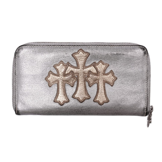 CHROME HEARTS 'METALLIC GOLD' TRIPLE CROSS WALLET