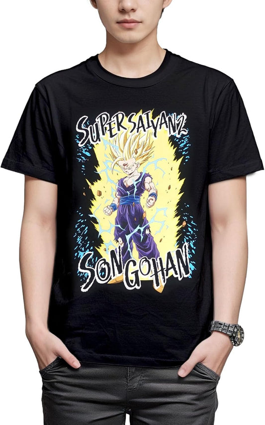 Finplus Dragon Ball Super Saiyan Gohan Character Short Sleeve T-shirt, Short Sleeve