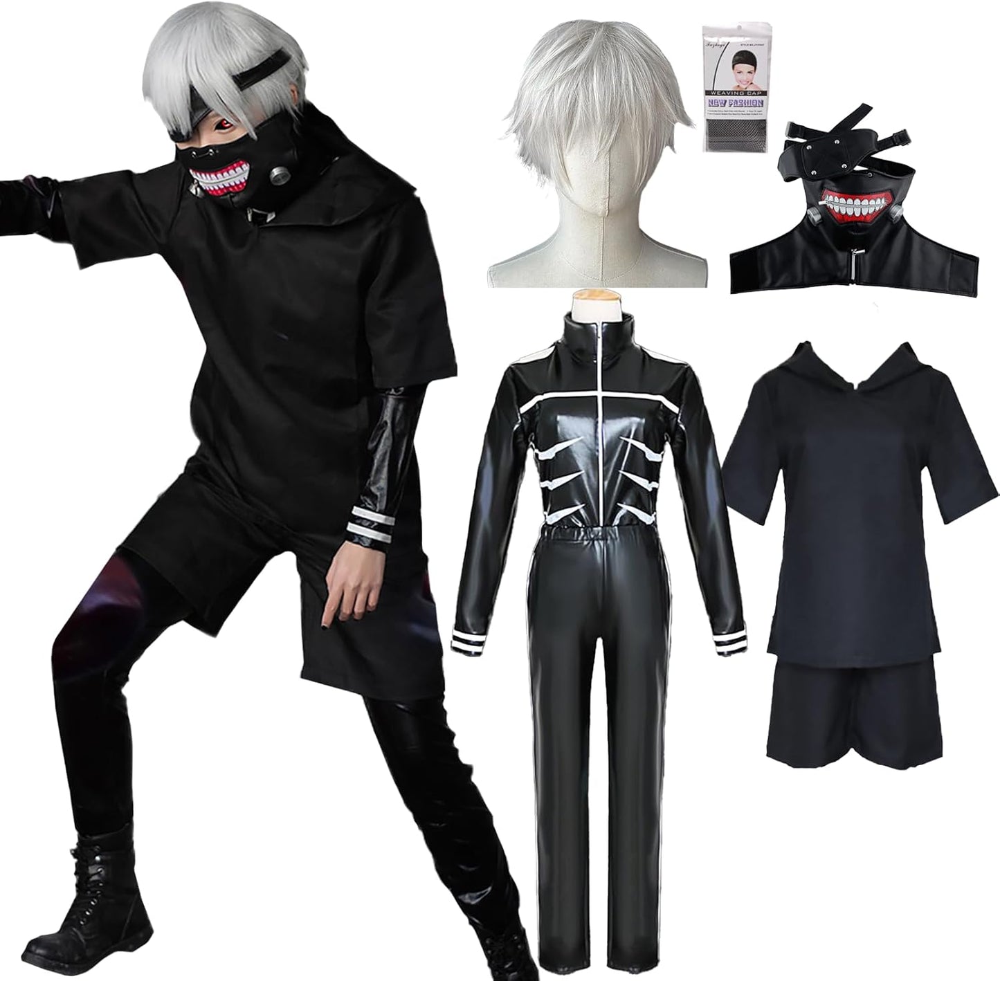 milky time Tokyo Ghoul Kaneki Ken Cosplay Halloween Wig Included