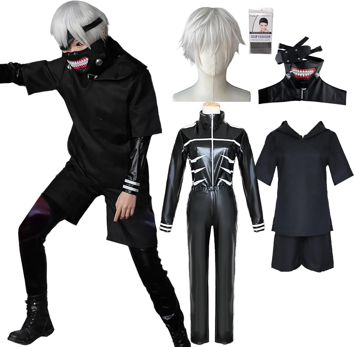milky time Tokyo Ghoul Kaneki Ken Cosplay Halloween Wig Included