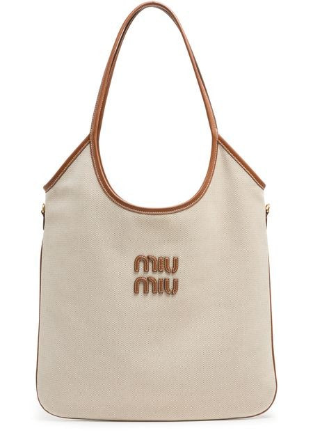 MIU MIU Ivy cotton and leather bag - Image 1