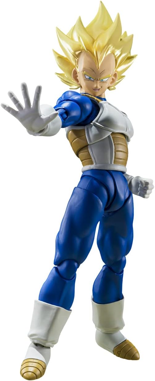 TAMASHII NATIONS S.H. Figuarts Dragon Ball Z Super Saiyan Vegeta - Awakening Super Saiyan Blood - Approx. 5.3 inches (135 mm), PVC & ABS Pre-painted Action Figure