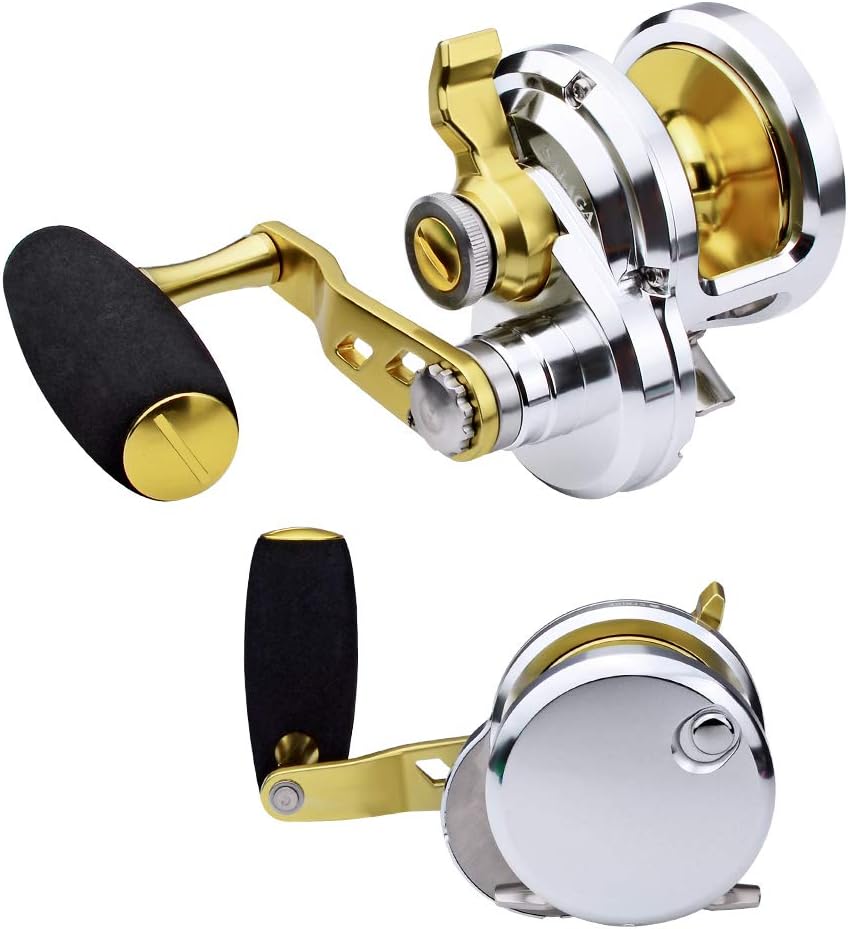 PROBEROS Traditional Reel Fishing Reel - Lever Drag Deep, Ocean, Ocean and Large Offshore Aging Reel - Max Drag 88 lbs (500, Right)