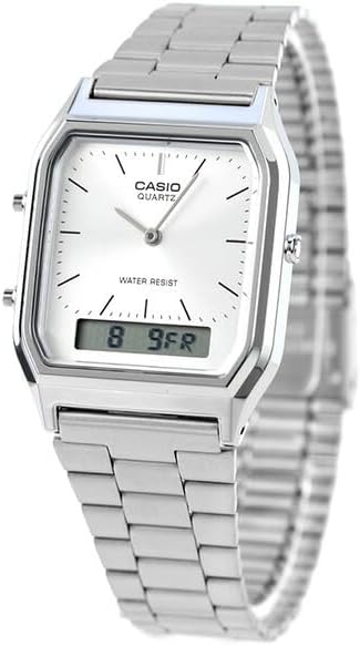 Casio AQ-230A-7AMQY Classic Chippukashi Quartz Men's Women's Watch, Silver, Bracelet Type