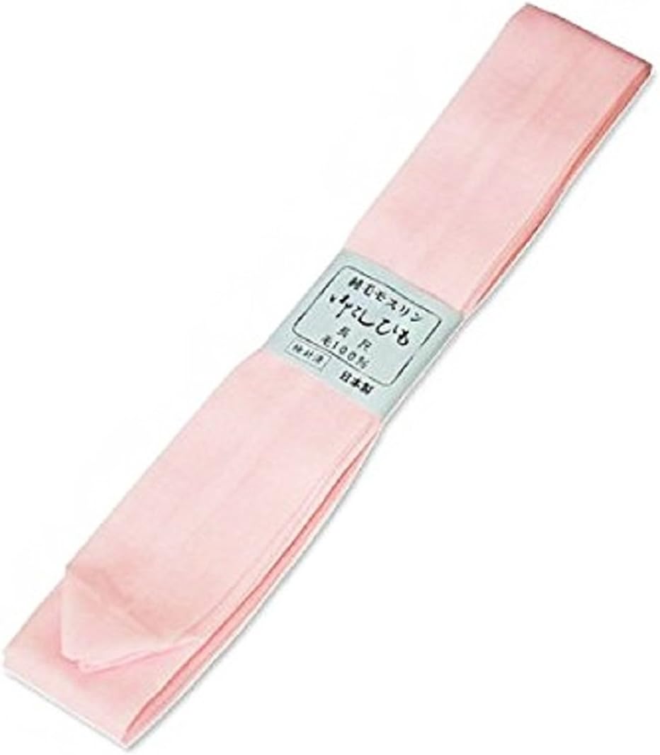 [Waist Strap] Long Wide [Pure Muslin] Waist Cord Wide Thick White/Pink Long Size Made in Japan 100% Pure Hair
