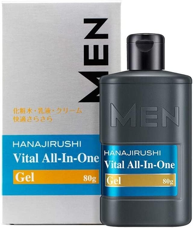 Hanajiru Men's All-in-One Gel, 2.8 oz (80 g), Moisturizing Gel, For Men, Oil Control, Reduces Sebum Glitter, Cool Feeling