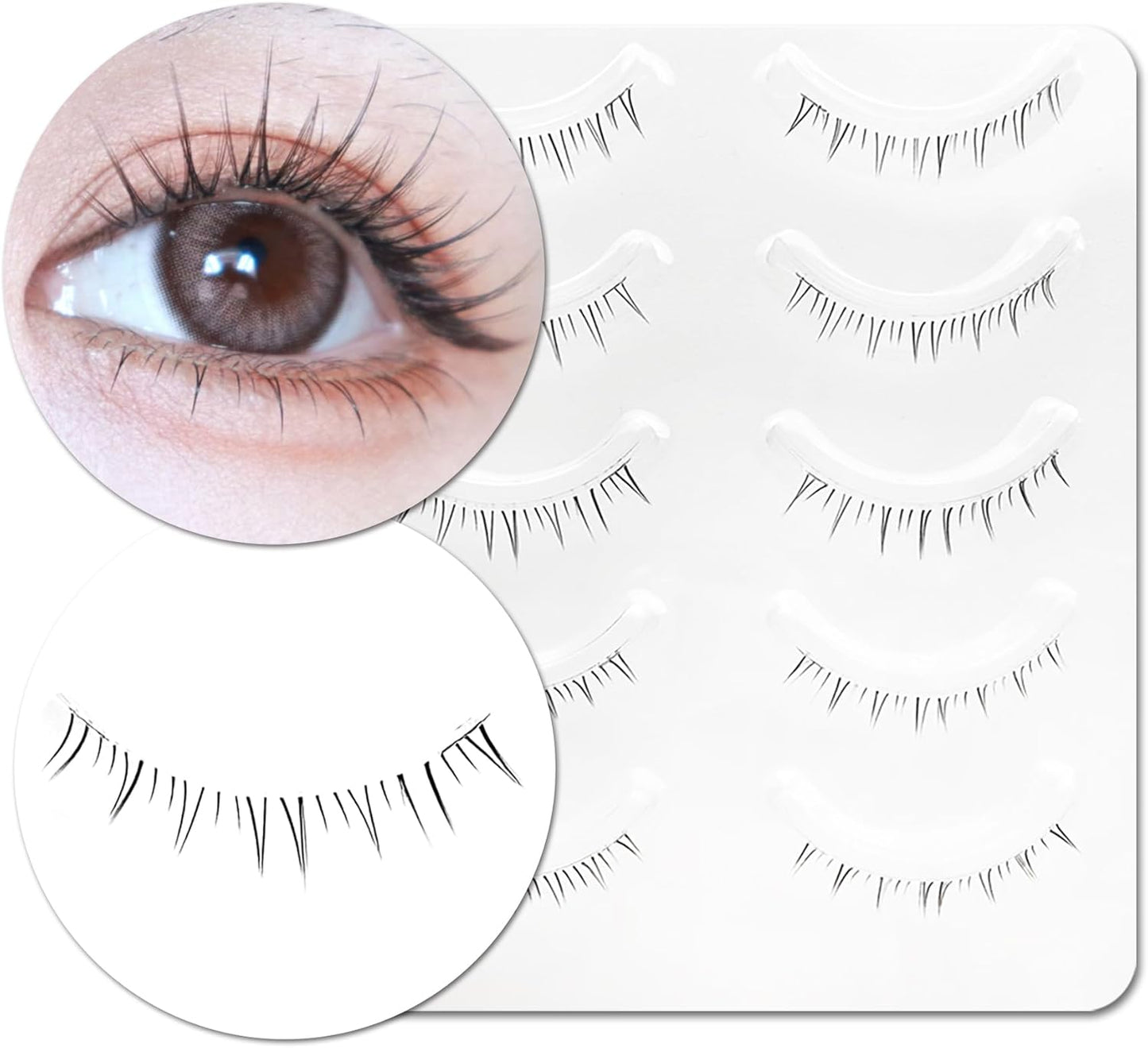 Lower Eyelashes False Eyelashes Transparent Axis False Eyelashes Natural Lower Eyelashes Lower Eyelashes High Quality Fiber Manual 5 Pairs X13