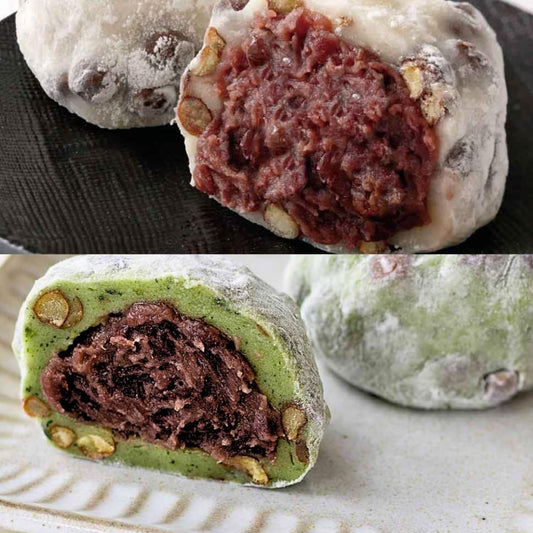 Kamejirushi Official Gororo Bean Daifuku x Yomogi Bean Daifuku Set, 6 Pieces, Frozen, Daifuku with Beans, Mochi Texture, Made in Ibaraki Prefecture, Individually Packaged, Gift Present