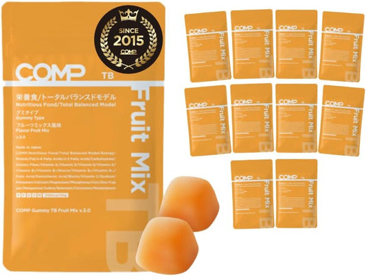 COMP Gummy TB (v.3.0 500g 2,000kcal 10 Pouches 1 Box) Complete Food Gummies Developed Jointly by UHA and Ajinomoto AGF, Protein, Essential Amino Acids, Essential Fatty Acids, Dietary Fiber, Vitamins