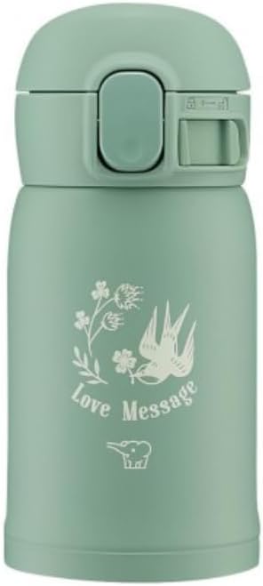 Zojirushi SM-WP24-GZ Water Bottle, One-Touch Stainless Mug, Seamless, 0.063 gal (0.24 L), Ash Green