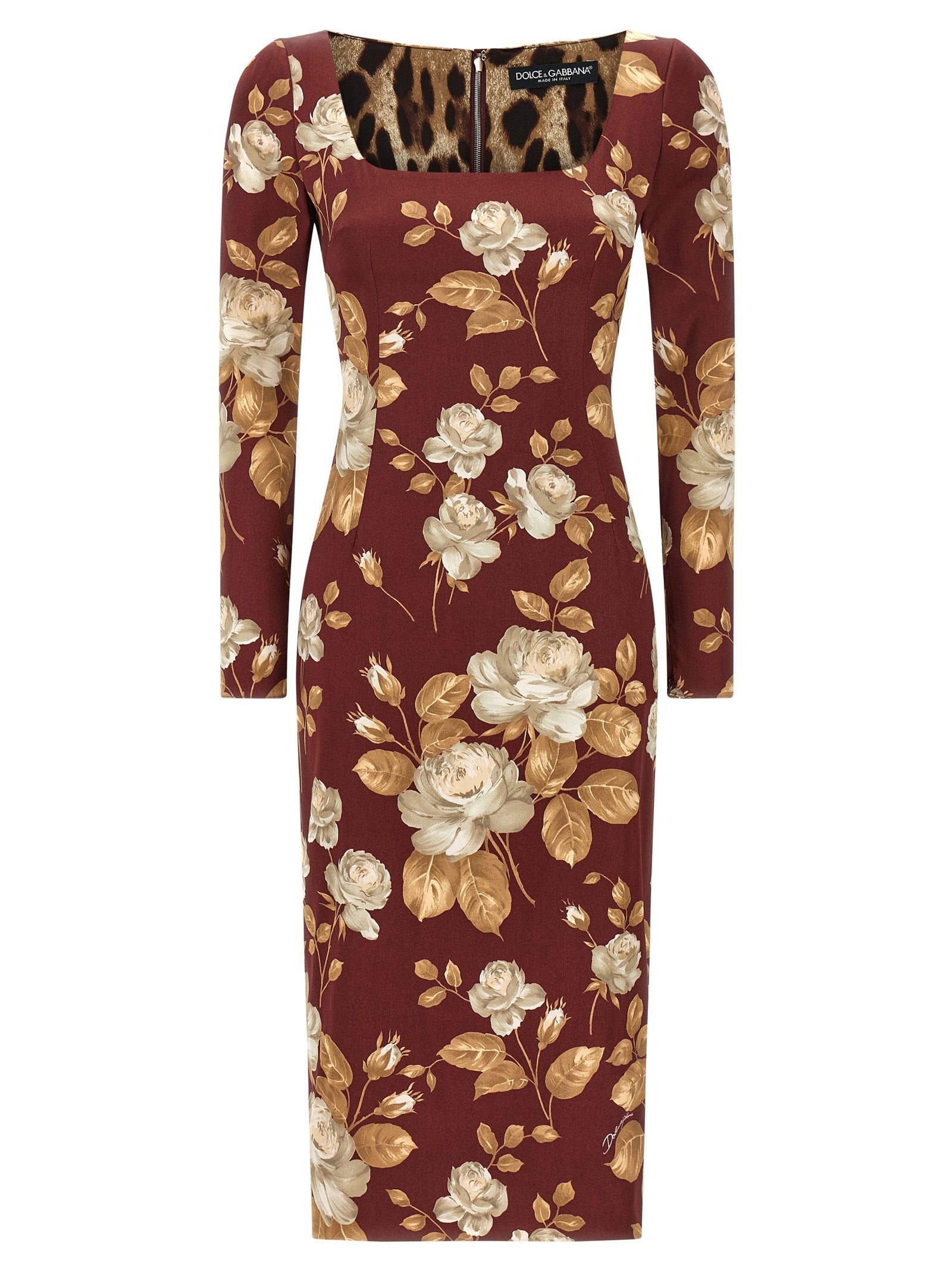Dolce  Gabbana ドルチェ＆ガッバーナローズプリントドレス - Image 1