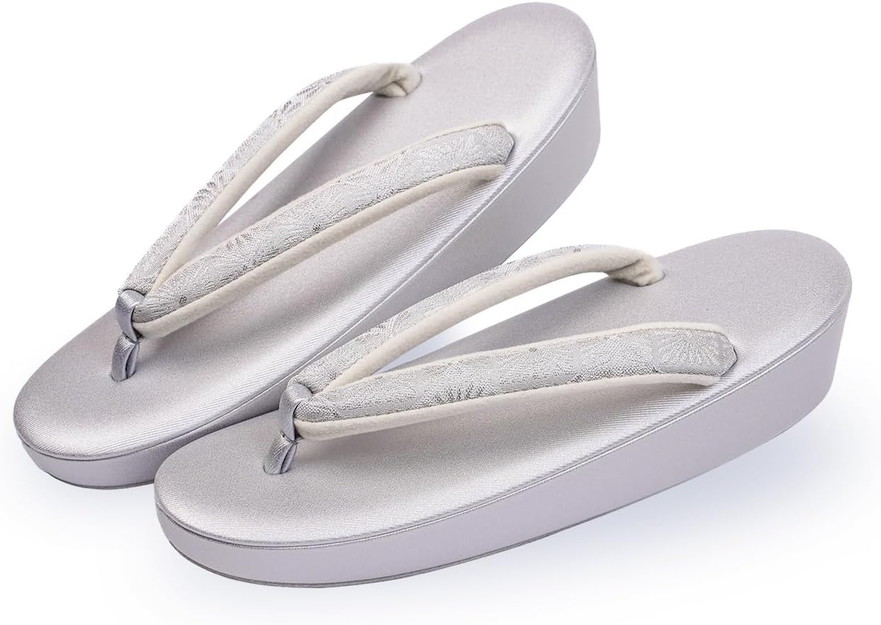 Amemari Women's Formal Zori Sandals, Made in Japan, No Pain, Super All-Purpose Zori Sandals, Thick Front, Cork, Lightweight, Sobi, Plain, Nishijin Textile, Thong, Dresses, Silk Eyes, High Quality,