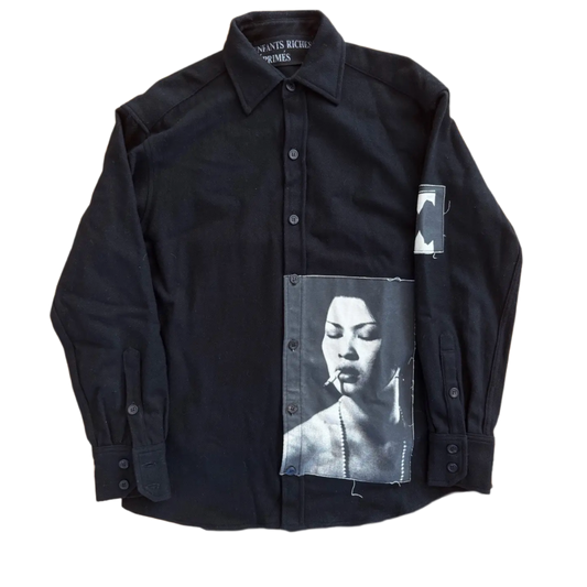 ENFANTS RICHES DEPRIMES 'BLACK' SMOKING LADY BUTTON UP SHIRT