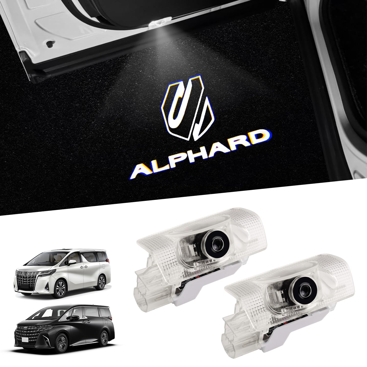 Toyota Alphard 40 Series 30 Series Courtesy Lamp with LED Laser Logo Door Welcome Light ALPHARD AGH3#W GGH3#W AYH30W AGH4#W AAHH4#W AAHP45W Foot Lamp, High Brightness, Genuine Replacement