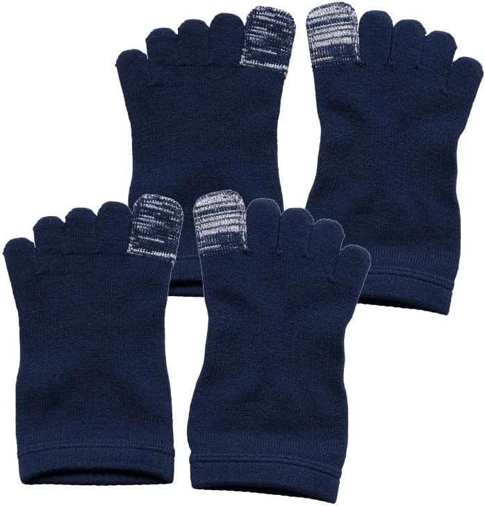 Men's 5 Toe Socks, Sneakers, Set of 2, Made in Japan, Reinforced Thumb, 1 Month Warranty, 8.7 - 11.4 inches (22 - 29 cm), Ankle Shoes, White, Black, Navy, Kenbi, Sports Socks, navy