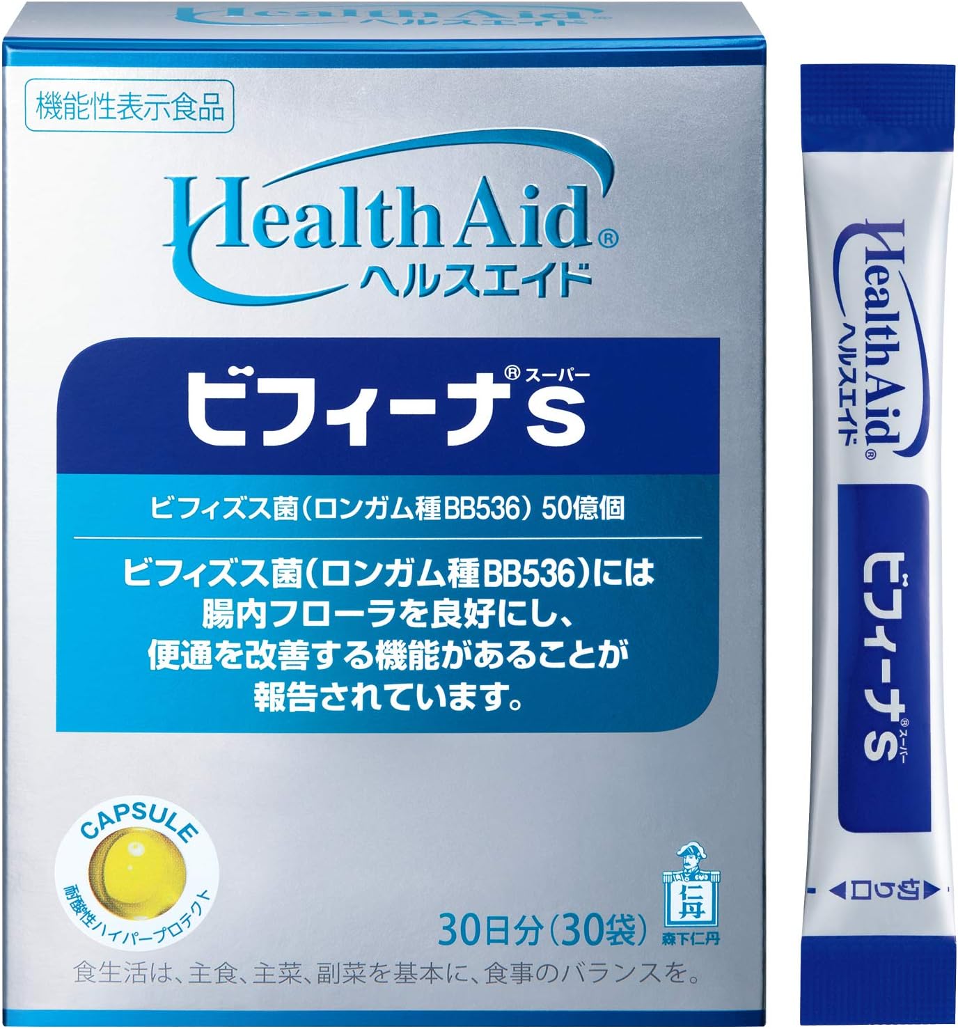 Nitan Morishita Health Aid Bifina S (Super), 30 Day Supply (30 Bags), Bifidobacteria, Lactic Acid Bacteria, Intestinal Flora Supplement, Food with Functional Claims