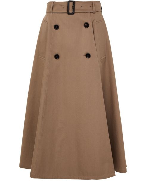 BURBERRY Gabardine Trench Midi Skirt - Image 1
