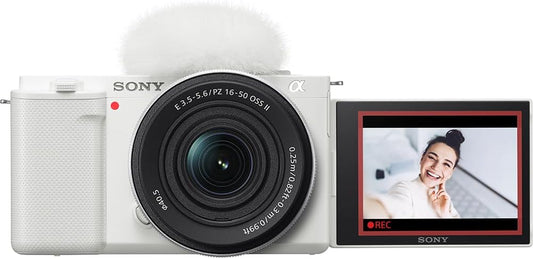 Sony ZV-E10 Mirrorless Digital Camera ZV-E10 Power Zoom Lens Kit (Included Lens: SELP16502) White ZV-E10K WQ Lens Replaceable APS-C E10K White