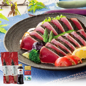 Tosa Cuisine Bonito Tatsushi Set of 2, 21.3 oz (600 g) (For 4 - 6 Servings), Kochi Prefecture, Charcoal-Grilled Yuzu-Pon Vinegar, Condiments, Free Gift Wrapping, Made in Japan