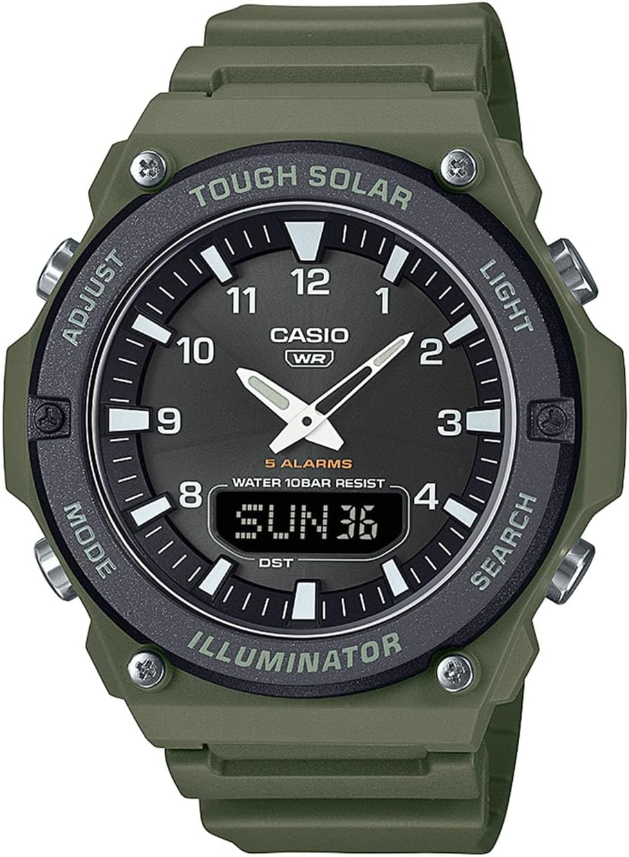 Casio Collection AQ-S820W Tough Solar Wristwatch, Khaki