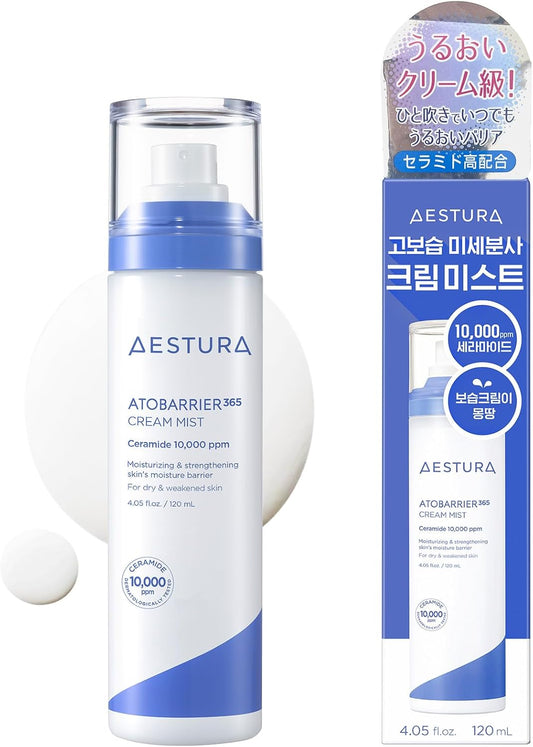 [AESTURA] Atbarrier 365 Cream Mist 4.2 fl oz (120 ml) Korean Cosmetics Moisturizing Mist Skin Care Essence Dry Skin Sensitive Unscented Ceramide Hypoallergenic Derma Cosmetics
