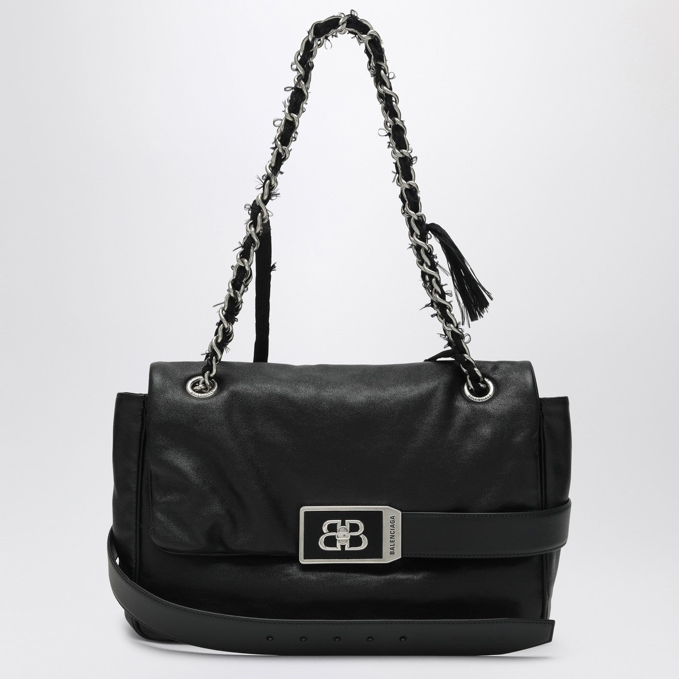 Balenciaga バレンシアガミディアムブラックレザーショルダーバッグモドゥ - Image 1