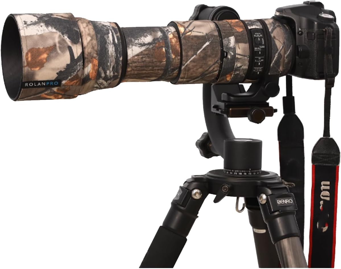 Rolanpro Lens Cover, Camouflage Coat for Telephoto Lens Compatible with SIGMA 150-600mm F5-6.3 DG OS HSM Contemporary (AF Version), Triple Layer Protection, M/AF Dead Tree Camo, Modern