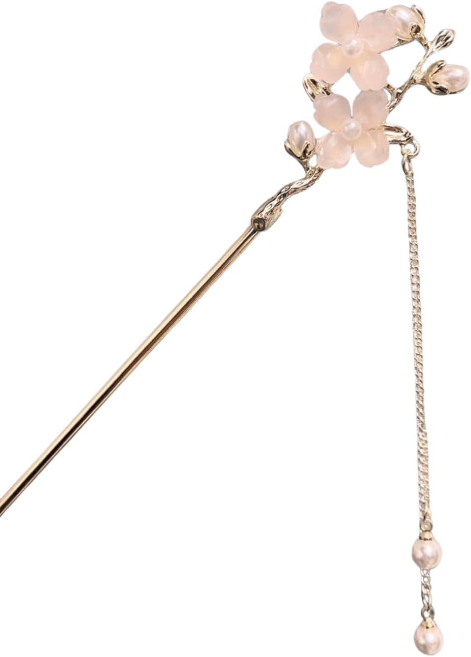 EZ PEACH Cherry Blossom Flower Pearl Hairpin Hair Clip Bangs Hair Closure Kimono Kimono Hair Accessory (Cherry Blossom 04)