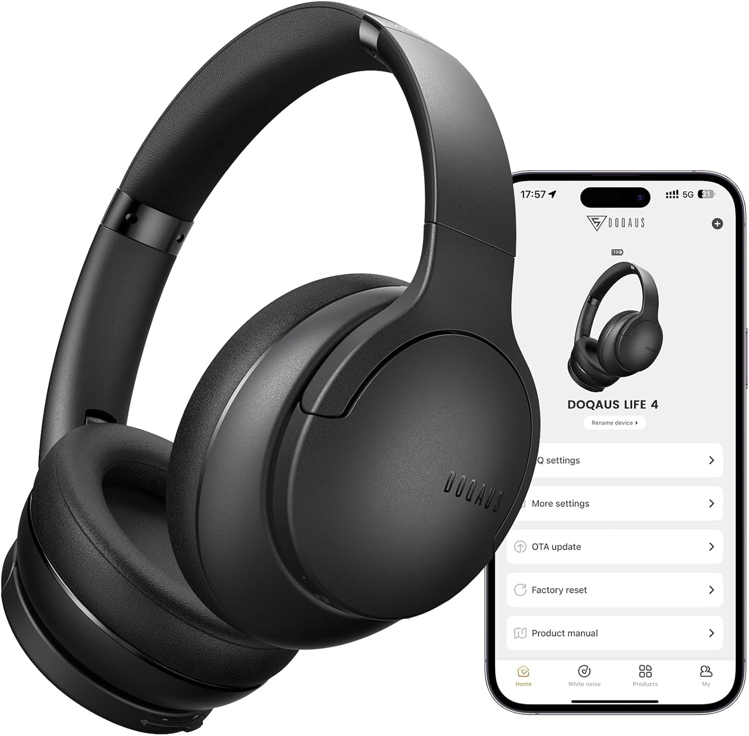 DOQAUS (Dokaasu) Bluetooth 5.3 Wireless Headphones LIFE4