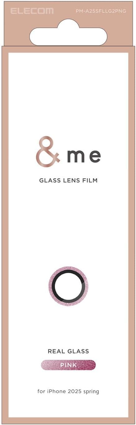 Elecom PM-A25SFLLG2PNG iPhone 16e Camera Film, Glass, Camera Protection, Lens Cover, Reinforced Protection, 10H Hardness, Includes Guide Frame, Anti-Fingerprint, Anti-Reflection, High Transparency