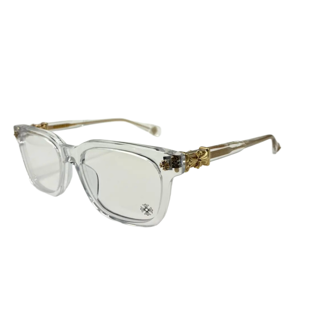 CHROME HEARTS 'COX UCKER' 18K GOLD CRYSTAL GLASSES